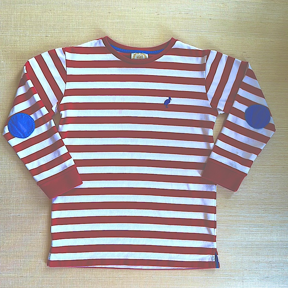 The Beaufort Bonnet Company striped top (stained) red and white